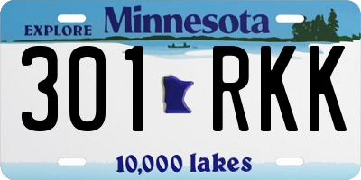 MN license plate 301RKK