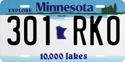MN license plate 301RKO