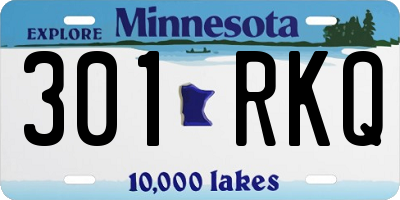 MN license plate 301RKQ