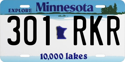 MN license plate 301RKR