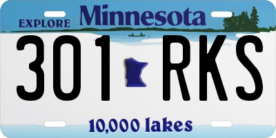 MN license plate 301RKS