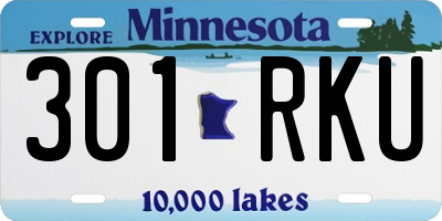 MN license plate 301RKU