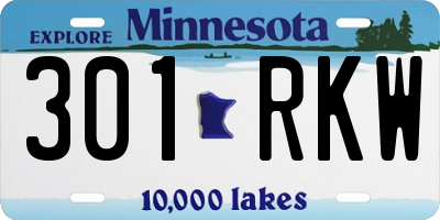MN license plate 301RKW