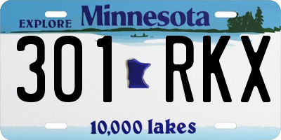 MN license plate 301RKX