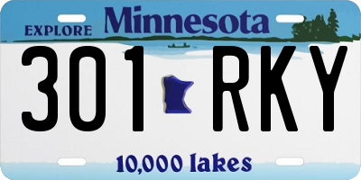 MN license plate 301RKY
