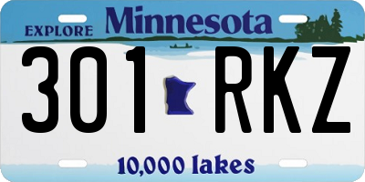MN license plate 301RKZ
