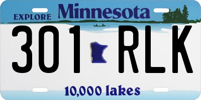 MN license plate 301RLK