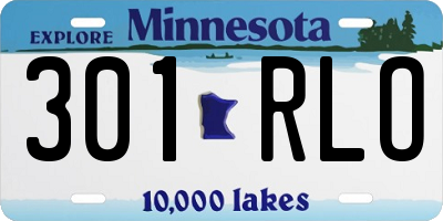 MN license plate 301RLO
