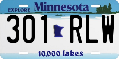 MN license plate 301RLW