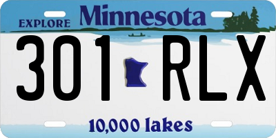 MN license plate 301RLX