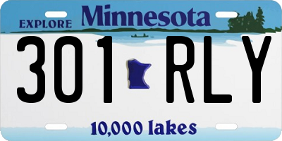 MN license plate 301RLY