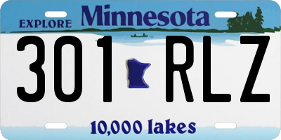 MN license plate 301RLZ