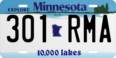 MN license plate 301RMA