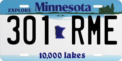 MN license plate 301RME