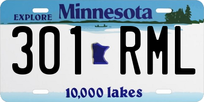 MN license plate 301RML