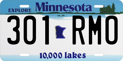 MN license plate 301RMO