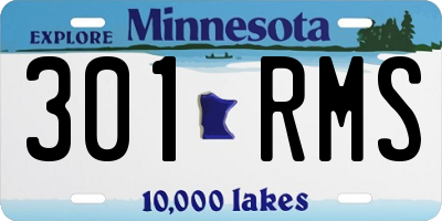 MN license plate 301RMS