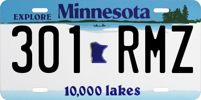 MN license plate 301RMZ