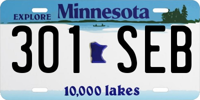 MN license plate 301SEB
