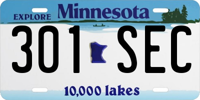 MN license plate 301SEC