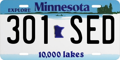 MN license plate 301SED