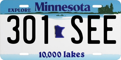 MN license plate 301SEE