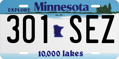 MN license plate 301SEZ