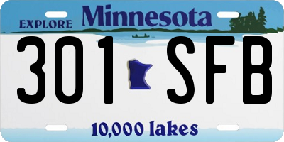 MN license plate 301SFB
