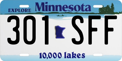 MN license plate 301SFF
