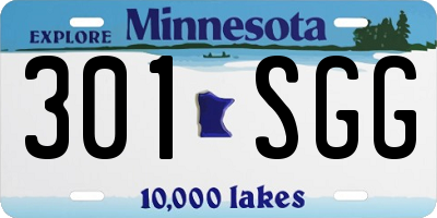 MN license plate 301SGG