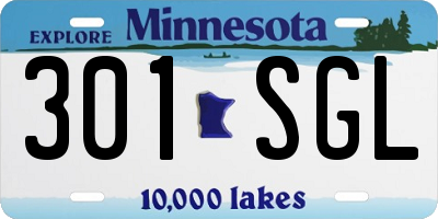 MN license plate 301SGL