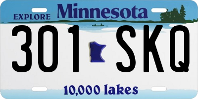 MN license plate 301SKQ