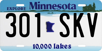 MN license plate 301SKV
