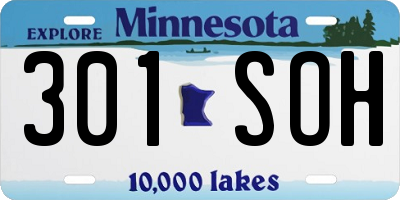 MN license plate 301SOH