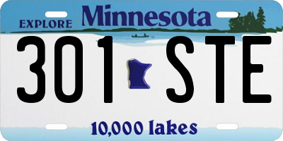 MN license plate 301STE