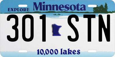 MN license plate 301STN