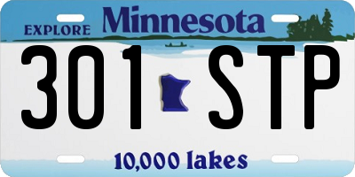 MN license plate 301STP