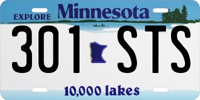 MN license plate 301STS