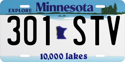 MN license plate 301STV