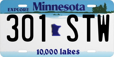 MN license plate 301STW
