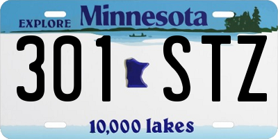 MN license plate 301STZ