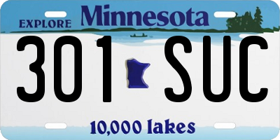 MN license plate 301SUC
