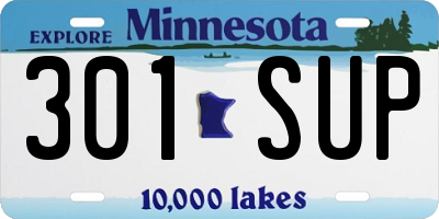 MN license plate 301SUP