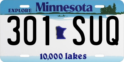 MN license plate 301SUQ