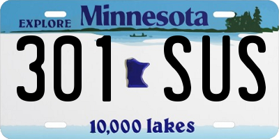 MN license plate 301SUS