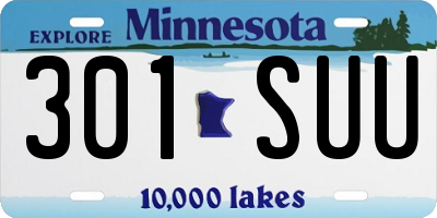 MN license plate 301SUU