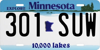 MN license plate 301SUW