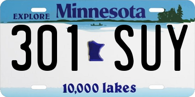 MN license plate 301SUY