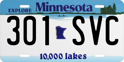 MN license plate 301SVC