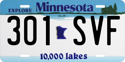 MN license plate 301SVF